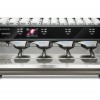 This image is a front-side view of the Rancilio Classe 11 USB espresso machine in Frozen Bronze with 4 groups at traditional height and volumetric dosing controls.